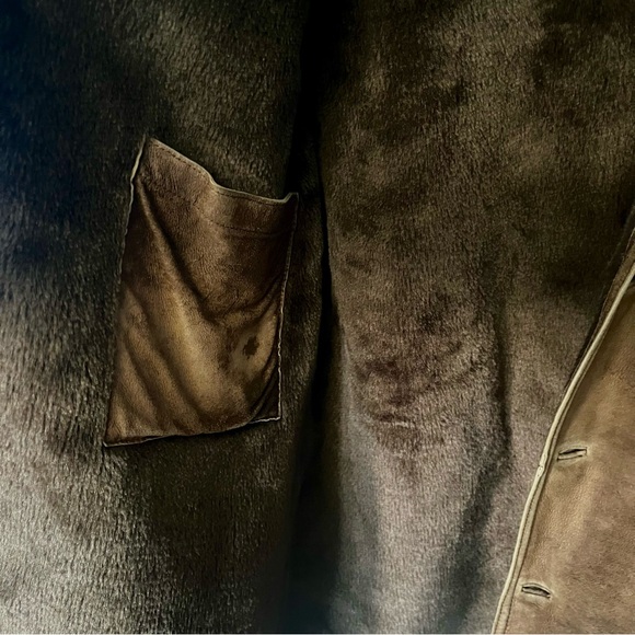 Vintage Zara Brown Leather Coat Size M - Picture 3 of 11